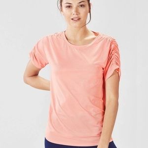 Fabletics (M) Cashel Short Sleeved Active Tee in Sherbet (Peachy pink)